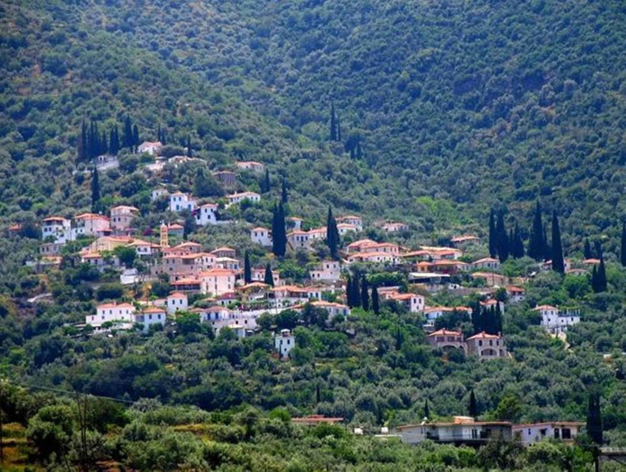 Το χωριό του Τυρού στην πράσινη πλαγιά